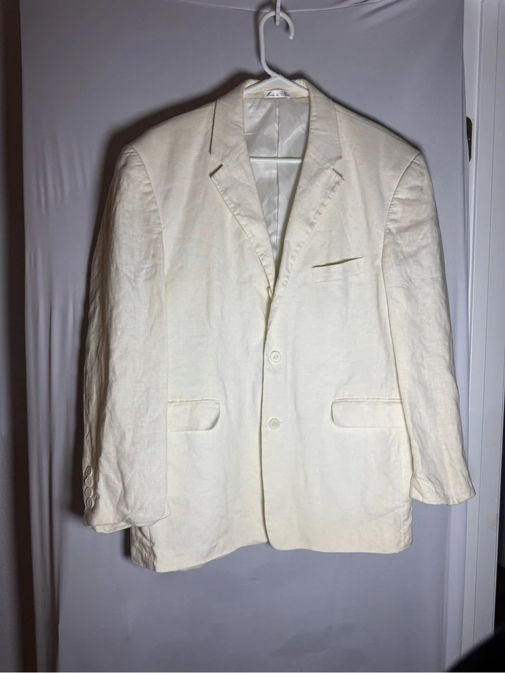 Zegarie 100% Linen Ivory Blazer Men’s Classic Summer Sport Coat